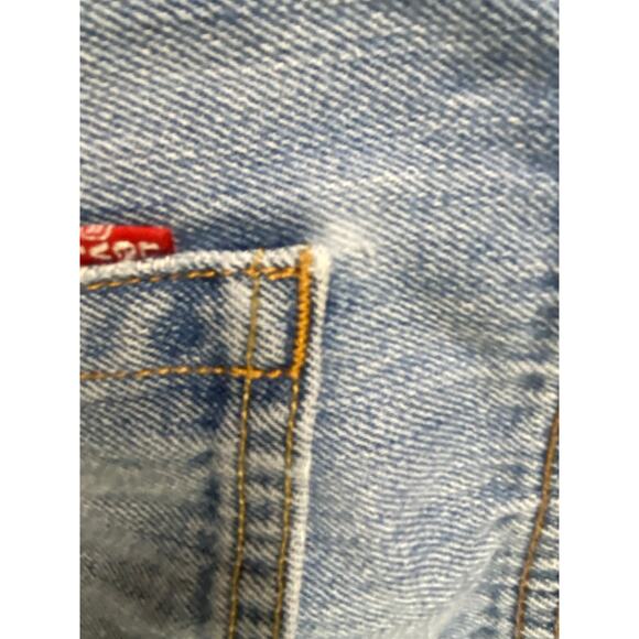 Levi’s 501 Button Fly Jeans Men’s W33 L30 Y2K Light Wash Straight Leg Denim - Picture 7 of 7